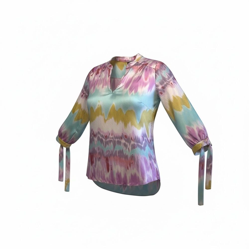 Z BOGINI Silk Boho Tye Dye Blouse | Size S | Retail $172